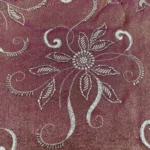 Zari Embroidery Shimmer Fabric -Wine Red - Image 3