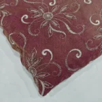 Zari Embroidery Shimmer Fabric -Wine Red - Image 5