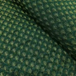 Zari Work Raw Silk Fabric - Dark Green - Image 2
