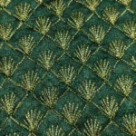 Zari Work Raw Silk Fabric - Dark Green - Image 3