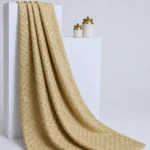 Zari Work Raw Silk Fabric - Golden Flax