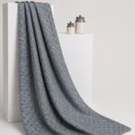Zari Work Raw Silk Fabric - Grey
