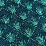Zari Work Raw Silk Fabric - Indigo Dye - Image 3