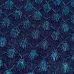 Zari Work Raw Silk Fabric - Navy Blue - Image 3