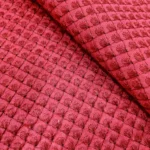 Zari Work Raw Silk Fabric - Strawberry Red - Image 2