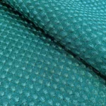 Zari Work Raw Silk Fabric - Teal - Image 2