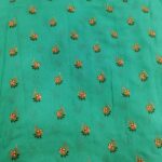 Embroidery Work Georgette Fabric - Aqua Green - Image 2