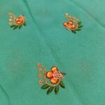 Embroidery Work Georgette Fabric - Aqua Green - Image 3