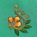 Embroidery Work Georgette Fabric - Aqua Green - Image 4
