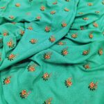 Embroidery Work Georgette Fabric - Aqua Green - Image 5