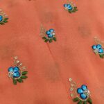 Embroidery Work Georgette Fabric - Dusty Orange - Image 3