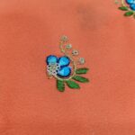 Embroidery Work Georgette Fabric - Dusty Orange - Image 4