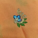 Embroidery Work Georgette Fabric - Faded Orange - Image 4