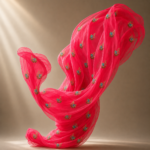 Embroidery Work Georgette Fabric - Fiery Rose