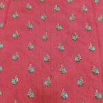 Embroidery Work Georgette Fabric - Fiery Rose - Image 2