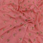 Embroidery Work Georgette Fabric - Rose Pink - Image 5