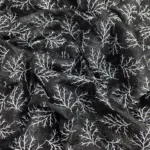 Organza with Silver Zari Embroidery - Black - Image 4