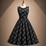 Organza with Silver Zari Embroidery - Black - Image 6