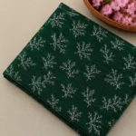 Organza with Silver Zari Embroidery - Bottle Green - Image 2