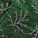 Organza with Silver Zari Embroidery - Bottle Green - Image 3