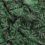 Organza with Silver Zari Embroidery - Bottle Green - Image 4