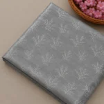 Organza with Silver Zari Embroidery -Grey - Image 2