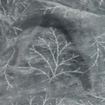 Organza with Silver Zari Embroidery -Grey - Image 3
