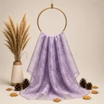 Organza with Silver Zari Embroidery – Lavender