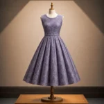 Organza with Silver Zari Embroidery – Lavender - Image 6