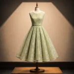 Organza with Silver Zari Embroidery – Pastel Green - Image 6