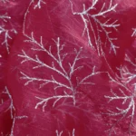 Organza with Silver Zari Embroidery – Rani Pink - Image 3