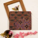 Semi Raw Silk with Digital Print – Deep Taupe