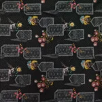 Semi Raw Silk with Digital Print – Black - Image 2