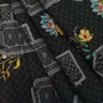 Semi Raw Silk with Digital Print – Black - Image 4