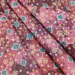 Semi Raw Silk with Digital Print – China Rose - Image 4