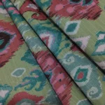Semi Raw Silk with Digital Print – Dark Sea Green - Image 4