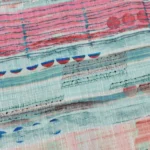 Semi Raw Silk with Digital Print – Light Blue - Image 3