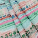 Semi Raw Silk with Digital Print – Light Blue - Image 4
