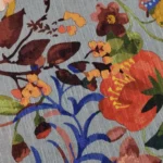 Semi Raw Silk with Digital Print – Light Blue Grey - Image 3