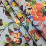 Semi Raw Silk with Digital Print – Light Blue Grey - Image 4