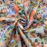 Semi Raw Silk with Digital Print – Light Blue Grey - Image 5