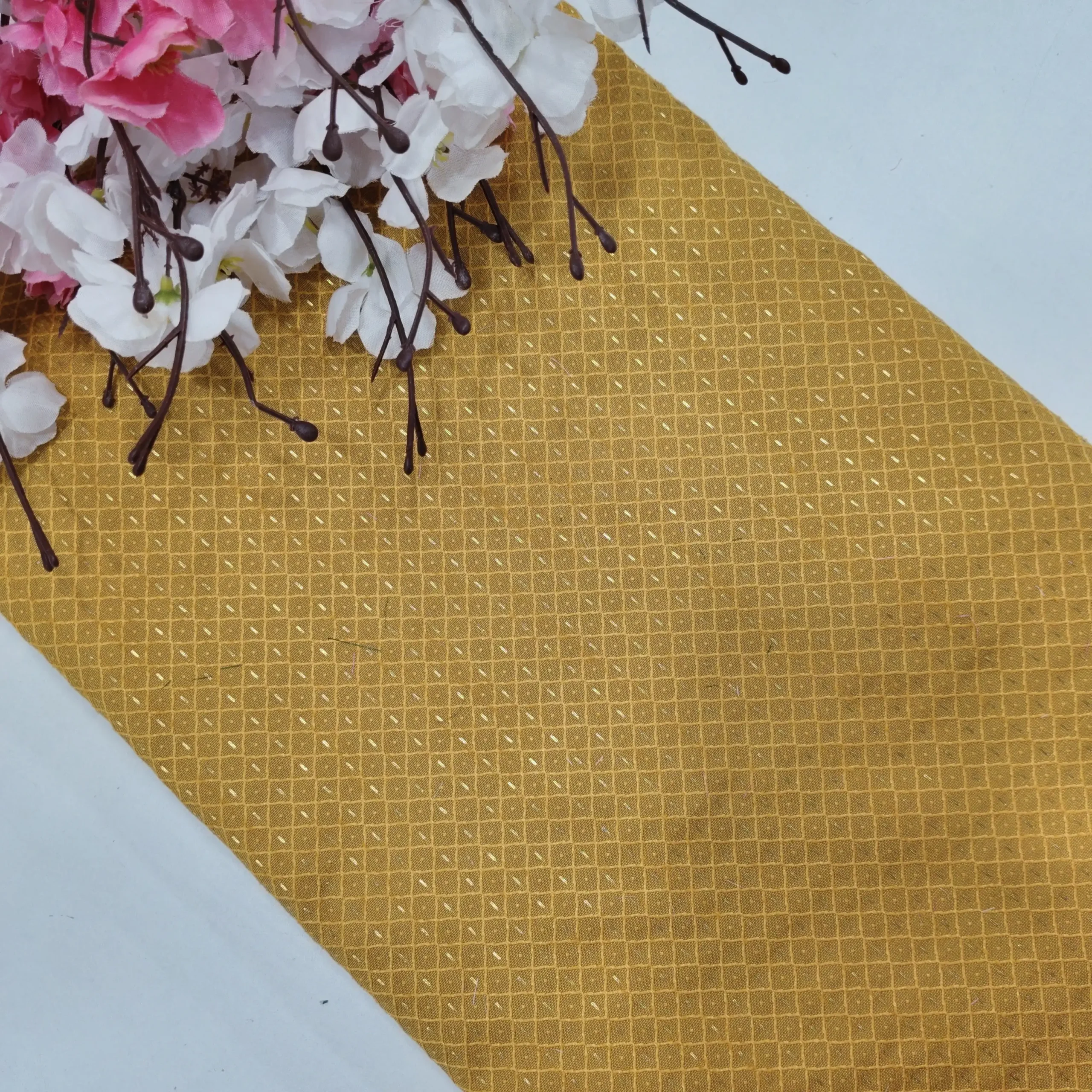 Silk - Mustard yellow 1 Silk Fabric - Mustard Yellow - Image 1