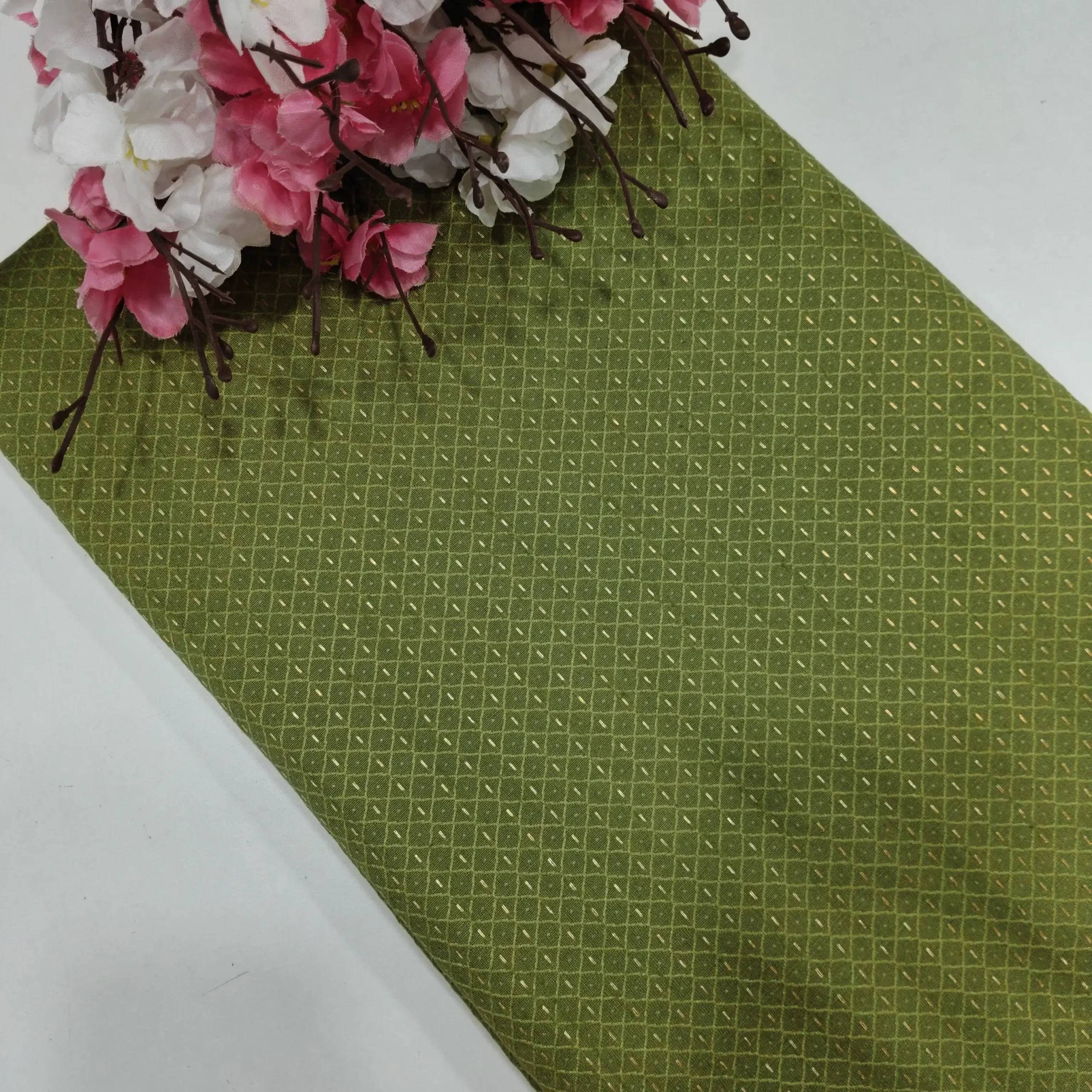 Silk - Olive Green 1 Silk Fabric - Olive Green - Image 1